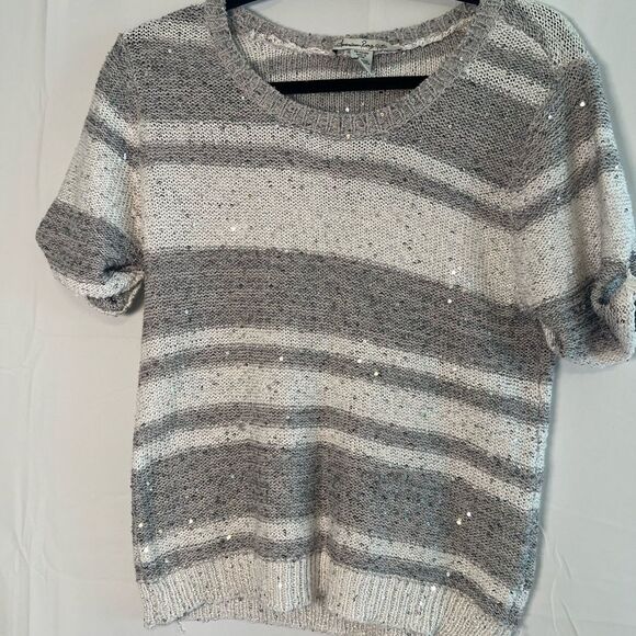 American Rag Gray Knit Sweater with Sparkles - size M - Picture 6 of 12